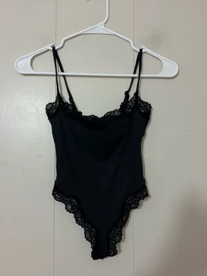 SKIMS Fits Everybody Lace Cami Bodysuit Black Onyx XXS thumbnail 2