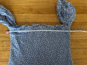 Abercrombie & Fitch Blue floral Shirred Smocked Dress thumbnail 4