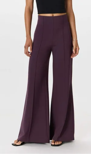 Quince Ultra-Stretch Ponte Super Wide Leg Pants Dark Orchid Purple Small thumbnail 1