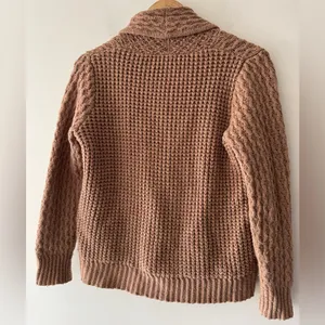 Madewell Brown Cable Knit Shawl-Collar Snap Cardigan Sweater‎ thumbnail 4