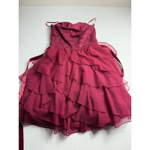 Love Reign Burgundy Lace Ruffle Beaded Waist Corset‎ Prom Party Dress Size 1 thumbnail 5