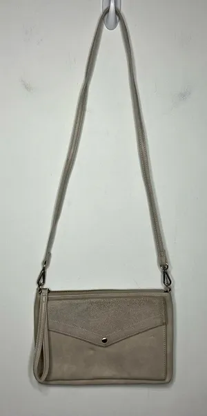 Street level faux Suede crossbody‎ purse gray thumbnail 1