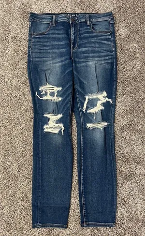 American Eagle next level stretch skinny distressed denim thumbnail 1