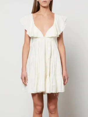 Free People Women's Undone Mini Dress - Ecru Wash Size Small NWT thumbnail 11