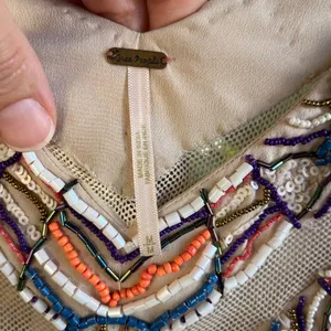 Free People Ancient Mystery Beaded Shift Dress In Tea Combo Size M thumbnail 6