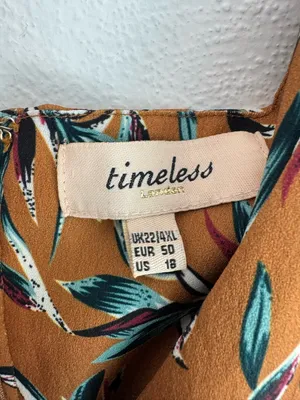 Timeless London 50's Caramel Brown Tropical Leaf Print Short Sleeve Pinup Dress thumbnail 8