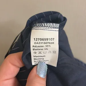 ✨Commense Pinstripe Pleated Wide-Leg Navy Sz Small Pants✨ thumbnail 11