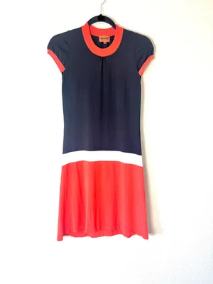 Missoni Black & Orange Color Block Cotton Shift Dress Size Small thumbnail 2