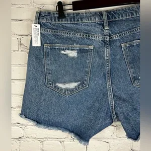 Arizona Hi‎ Rise Distressed embroidered flower denim cut off shorts size 17 NEW thumbnail 5