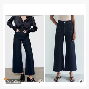 Zara Marine Straight Patch Pocket High Rise Jeans thumbnail 2
