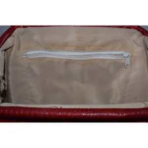 Vintage Shoulder Bag Women OS Red Good Faux Crocodile Embossed Slouch Hobo Retro thumbnail 12