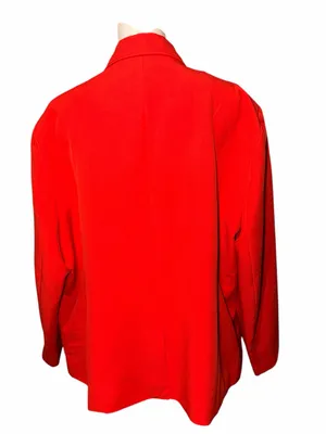 NWT $158 Express Bright Red Orange Size 3X Plus Single Button Hourglass Blazer thumbnail 4