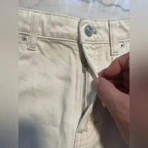 NWOT We The Free‎ Ivory Frayed Mini Skirt thumbnail 3