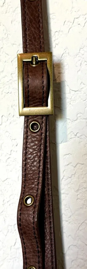 Vintage Eddie Bauer Brown Pebbled Leather East West Crossbody Bag Y2K Boho Purse thumbnail 4