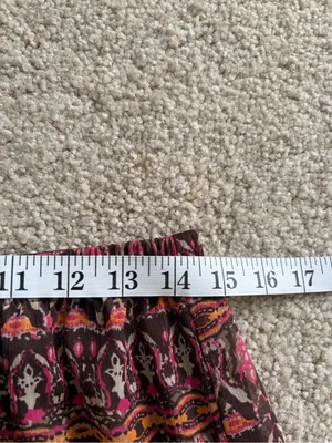 Y2K Boho Paisley Tiered Maxi Skirt bohemian boho beach Brown Pink size small thumbnail 11