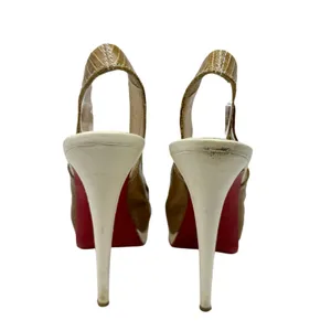 Christian Louboutin Lizard Embossed Slingback Heels Platform 40.5 thumbnail 6