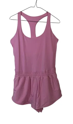 OFFLINE by Aerie Real Me Romper Womens L Pink Racerback Activewear Dress Short thumbnail 1