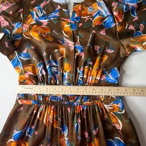 NWT Sheridan French Brown Floral Maxi‎ Dress Small Smocked Waist Flowy Resort thumbnail 8