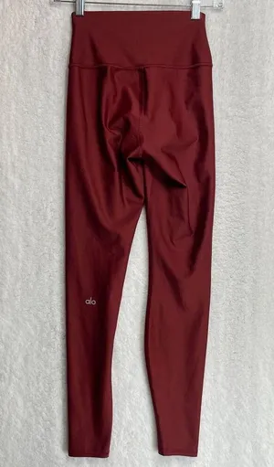 ALO High Waist Airbrush Leggings XS Extra Small Red Burgundy Athleisure Pants thumbnail 2