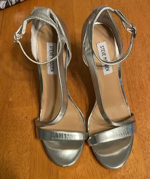 Steve Madden Silver stiletto strappy sandals thumbnail 1