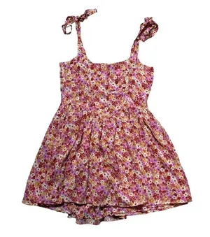 For Love & Lemons Red and Pink Floral Felicia Mini Dress US L thumbnail 15