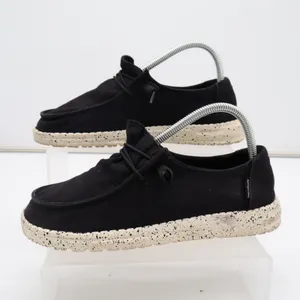 Hey Dude Wendy Womens US 7 Black White Moc Toe Slip On Casual Shoes thumbnail 5