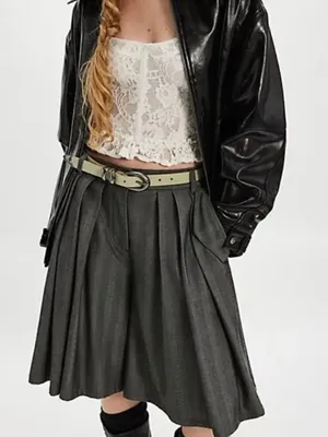 NWT Free People Siren Leather Belt in Dried Sage thumbnail 1