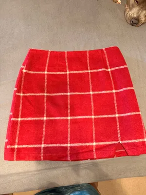 Red plaid mini skirt Size M thumbnail 1