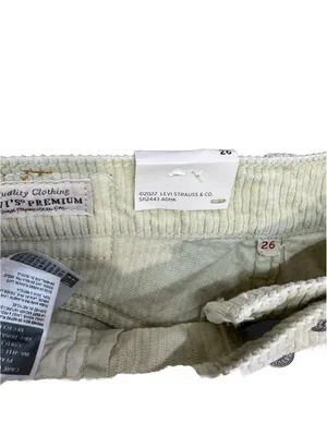 (RFB2) Levis Fresh Premium Corduroy Mini Skirt Size 26 Cream/Sage NWT Button Fly thumbnail 6