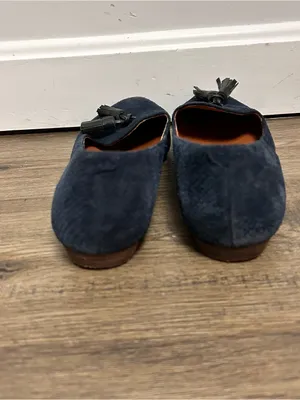 Madewell| Navy Suede Tassel Loafers Classic Slip-On sz 7 thumbnail 4