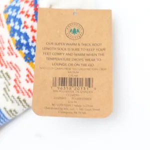 Northeast Outfitters Cozy Cabin Women's Boot Socks Cream Multi Fair Isle 5-10 thumbnail 3