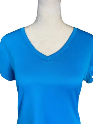 Sterling Performance women's blue short sleeve v-neck t-shirt size large thumbnail 5