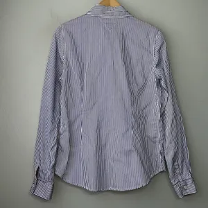 Tommy Hilfiger Button Up Shirt Size M Blue Striped Oxford Prep Classic Academia thumbnail 7
