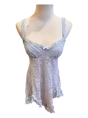 NWT Beginning Boutique Baby Blue Lace Mini Dress Sheer 6 S Babydoll thumbnail 4