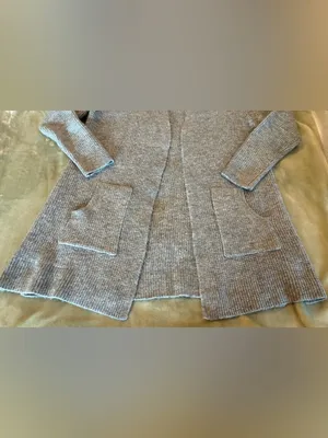 Time & Tru Cozy Open-Front Gray Women's Cardigan Sweater Size Large thumbnail 3