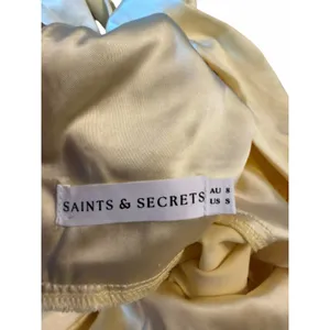 Yellow Satin Saints & Secrets Gown - Size S thumbnail 4