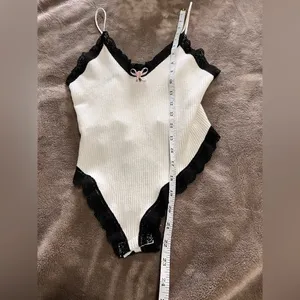 OUT FROM UNDER Urban Outfitters Ribbed 1 Piece Bodysuit Tank Top Sz M EUC thumbnail 6