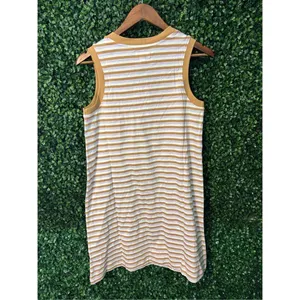 Pact 100% Organic Cotton V Neck Softspun Tank Dress In SoHo Stripe Sz XS NWT thumbnail 3