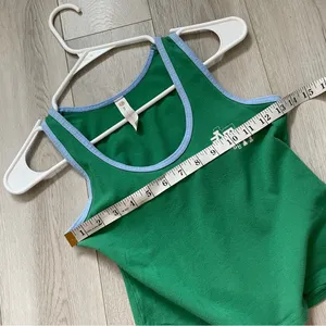 Anthropologie Tank Top sporty daily practice womens Green (xxsmall) preppy thumbnail 3