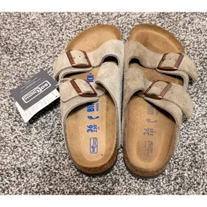 Birkenstock Arizona Soft Footbed Sandals Women's EU 36 US 5-5.5 Taupe Suede thumbnail 5