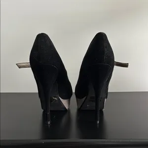 Rue21 Black and Gray/Tan‎ Platform Heels Sz SM thumbnail 6