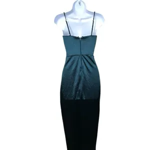 Windsor Strapless Satin Dress in Emerald thumbnail 8