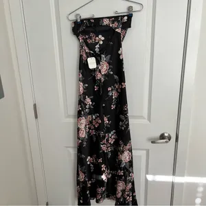 Altar’d State Black Floral Strapless Maxi Dress Size XXS NWT thumbnail 6