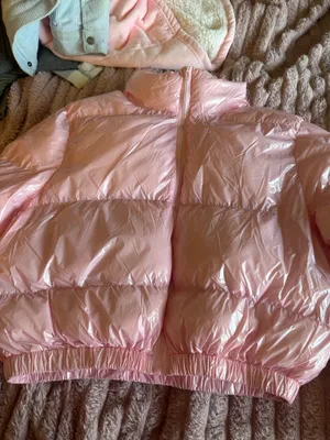 SHEIN Shiny Light Pink Puffer Jacket Size L thumbnail 2