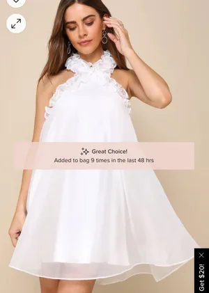 Lulus White Ruffle Halter Dress thumbnail 1