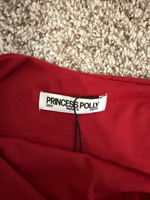 Princess Polly red one shoulder top (size 4) thumbnail 2