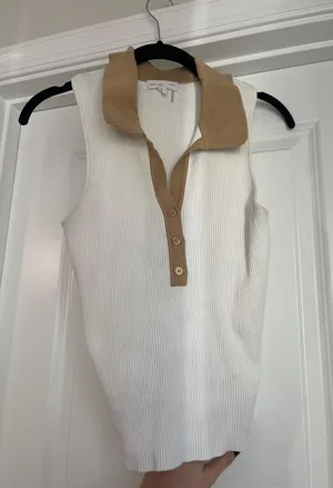 Grey Lab Los Angeles Collared Ribbed Shirt White thumbnail 1