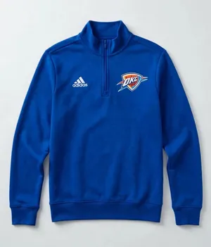 Adidas Women's Oklahoma City Thunder NBA Quarter Zip Pullover Sz S Blue thumbnail 1