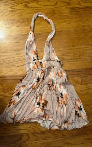 Illa Illa Light Pink Floral Halter Dress thumbnail 1