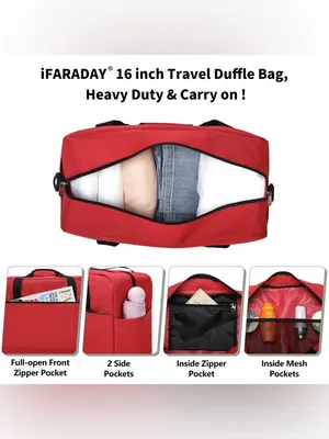 Red Travel Weekend Bag / Personal or Carry-On Bag thumbnail 3